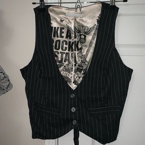 Charlotte Russe pin striped vest!